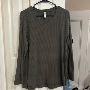 Waffle Knit Long Sleeve Top